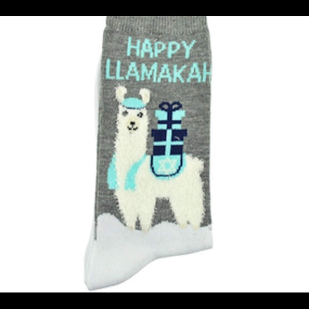 Llama Hanukkah Chanukah Llamakah Crew Socks